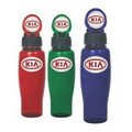 Push Button "Swing" Sports Bottle W/ Carabiner Loop & Embossed Measurement